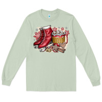 Matcha Christmas Ice Skating Long Sleeve Tee - CowhideDigitalArt