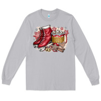 Moon Dust Christmas Ice Skating Long Sleeve Tee - CowhideDigitalArt