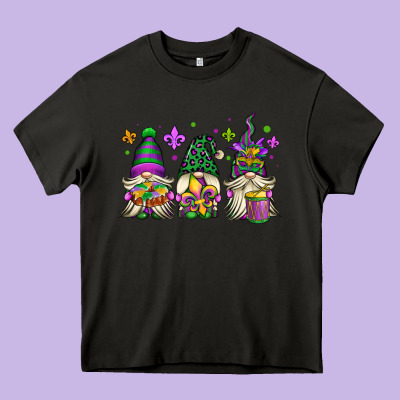 Mardi Gras Gnomes Heavy Core Tee Designed By Oliviacreatesart