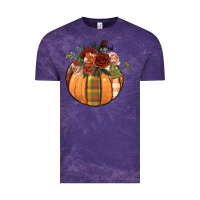 Cloud Purple floral pumpkin Vintage Tee - BundleAndBundleShop