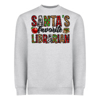 Heather Grey santa's favorite librarian Heavyweight Sweatshirt - Jasminsmagicworld