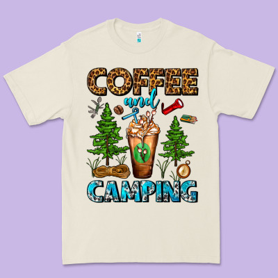 Coffee And Camping Frappe Premium Tee Designed By Fadigitalartstudio