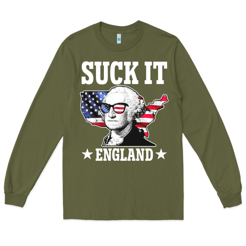 Funny George Washington Suck It England Long Sleeve Tee by DesigneFamous | Teevron