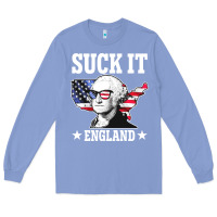 Colony Blue funny george washington suck it england Long Sleeve Tee - DesigneFamous