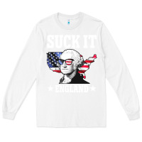 White funny george washington suck it england Long Sleeve Tee - DesigneFamous