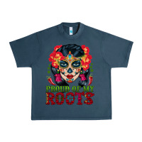 Midnight Navy sugar skull woman proud of my roots Urban Heavy Tee - BundleAndBundleShop