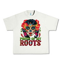 Pistachio sugar skull woman proud of my roots Urban Heavy Tee - BundleAndBundleShop