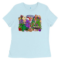 Baby Blue christmas louisiana mardi gras trees Ladies Tee - FaDigitalArtStudio