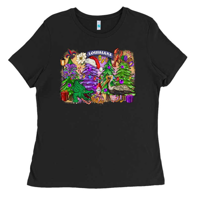 Christmas Louisiana Mardi Gras Trees Ladies Tee by FaDigitalArtStudio | Teevron