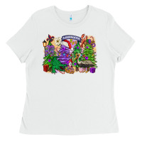 White christmas louisiana mardi gras trees Ladies Tee - FaDigitalArtStudio