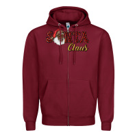 Burgundy african american santa claus Zipper Hoodie - RanaPortraitStore