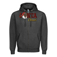 Charcoal Heather african american santa claus Zipper Hoodie - RanaPortraitStore