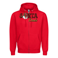 Red african american santa claus Zipper Hoodie - RanaPortraitStore