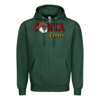 Sports Green african american santa claus Zipper Hoodie - RanaPortraitStore