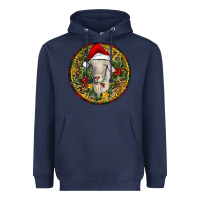 Navy Christmas Goat Heavyweight Hoodie - RanaPortraitStore