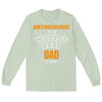 Matcha anesthesiologist by day worlds best dad by night fathers day Long Sleeve Tee - linhVisuals