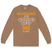 Toasted Coconut anesthesiologist by day worlds best dad by night fathers day Long Sleeve Tee - linhVisuals