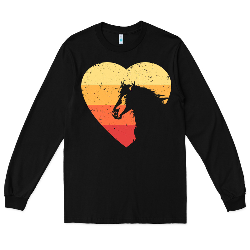 Vintage Heart Horse Equestrian | Horse Lover Long Sleeve Tee by linhVisuals | Teevron