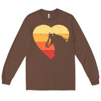 Chestnut Vintage Heart Horse Equestrian | Horse lover Long Sleeve Tee - linhVisuals