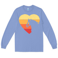 Colony Blue Vintage Heart Horse Equestrian | Horse lover Long Sleeve Tee - linhVisuals