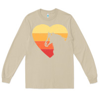Mushroom Vintage Heart Horse Equestrian | Horse lover Long Sleeve Tee - linhVisuals