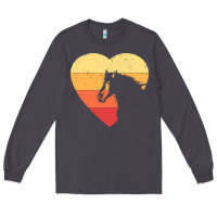 Smoke Vintage Heart Horse Equestrian | Horse lover Long Sleeve Tee - linhVisuals