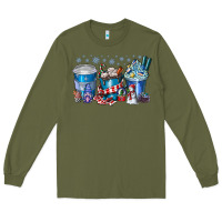 Army Green Christmas Coffee Long Sleeve Tee - CowhideDigitalArt