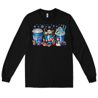 Black Christmas Coffee Long Sleeve Tee - CowhideDigitalArt