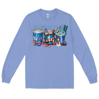 Colony Blue Christmas Coffee Long Sleeve Tee - CowhideDigitalArt