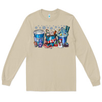 Mushroom Christmas Coffee Long Sleeve Tee - CowhideDigitalArt