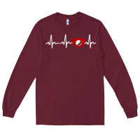 Burgundy my heart beats for golf Long Sleeve Tee - linhVisuals