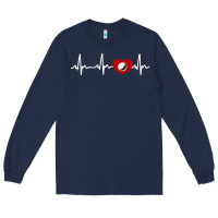 Navy my heart beats for golf Long Sleeve Tee - linhVisuals