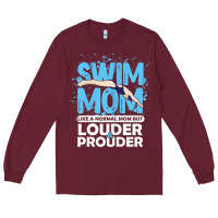 Burgundy womens swimmer swim mom louder prouder sports mother t shirt t shirt Long Sleeve Tee - linhVisuals