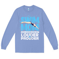 Colony Blue womens swimmer swim mom louder prouder sports mother t shirt t shirt Long Sleeve Tee - linhVisuals