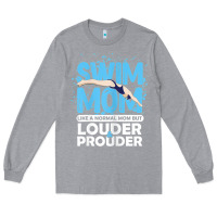 Heather Grey womens swimmer swim mom louder prouder sports mother t shirt t shirt Long Sleeve Tee - linhVisuals