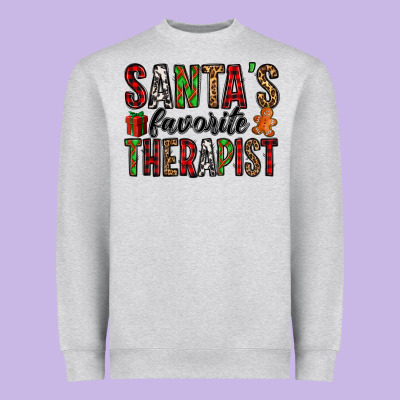 Santa's Favorite Therapist Heavyweight Sweatshirt Designed By Jasminsmagicworld