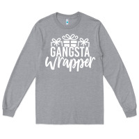 Heather Grey gangsta wrapper Long Sleeve Tee - linhVisuals