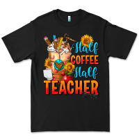 Black Half Coffee Half Teacher Premium Tee - FaDigitalArtStudio