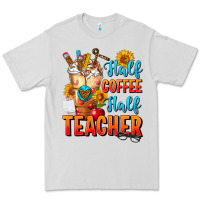 Dove Grey Half Coffee Half Teacher Premium Tee - FaDigitalArtStudio