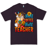 Plum Half Coffee Half Teacher Premium Tee - FaDigitalArtStudio