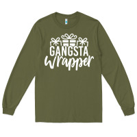 Army Green gangsta wrapper Long Sleeve Tee - linhVisuals