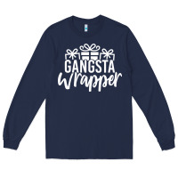 Navy gangsta wrapper Long Sleeve Tee - linhVisuals