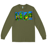 Army Green arcade turtles Long Sleeve Tee - linhVisuals
