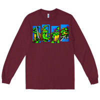 Burgundy arcade turtles Long Sleeve Tee - linhVisuals