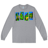 Heather Grey arcade turtles Long Sleeve Tee - linhVisuals