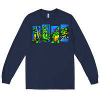 Navy arcade turtles Long Sleeve Tee - linhVisuals