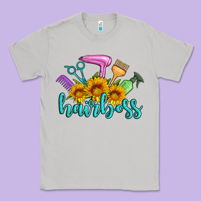 Hairboss Western Sunflowers Hairdresser Classic Tee Designed By Artiststas