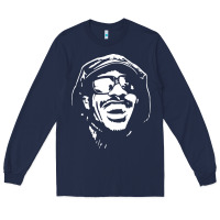 Navy stevie wonder Long Sleeve Tee - linhVisuals