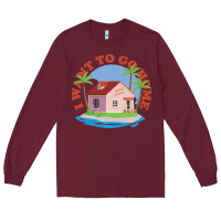 Burgundy i want to go home Long Sleeve Tee - linhVisuals