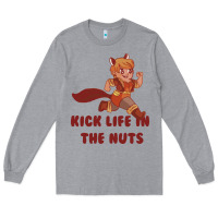 Heather Grey kick life in the nuts   squirrel girl Long Sleeve Tee - linhVisuals